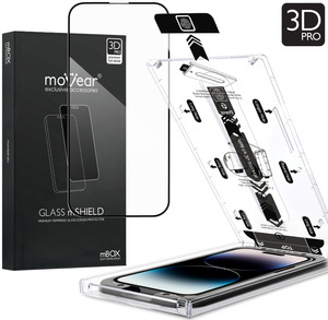 moVear mBOX GLASS mSHIELD 3D PRO do Apple iPhone 14 Pro (6.1") (łatwy montaż)