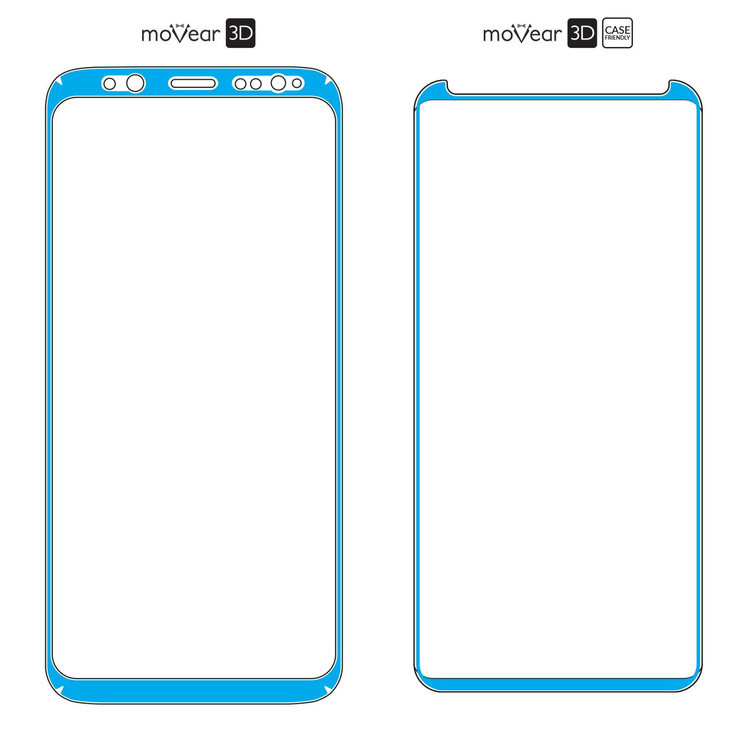 2 szt. | moVear GLASS mSHIELD 3D cf do Samsung Galaxy S9 (5.8") (kompatybilne z etui)