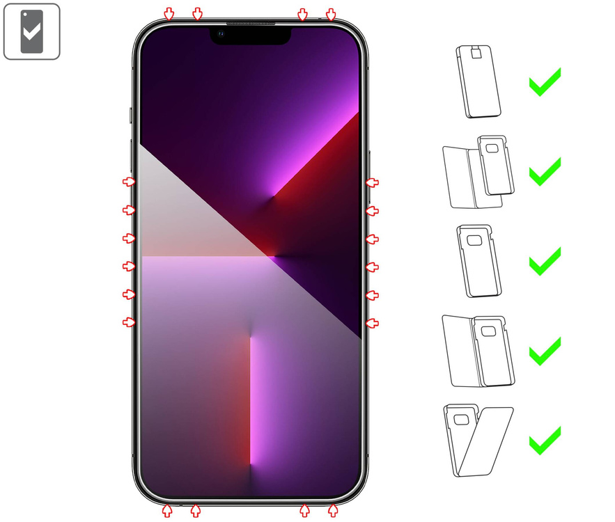 2 szt. | moVear mBOX GLASS mSHIELD 2.5D do Apple iPhone 14 Plus / 13 Pro Max (6.7") (łatwy montaż)