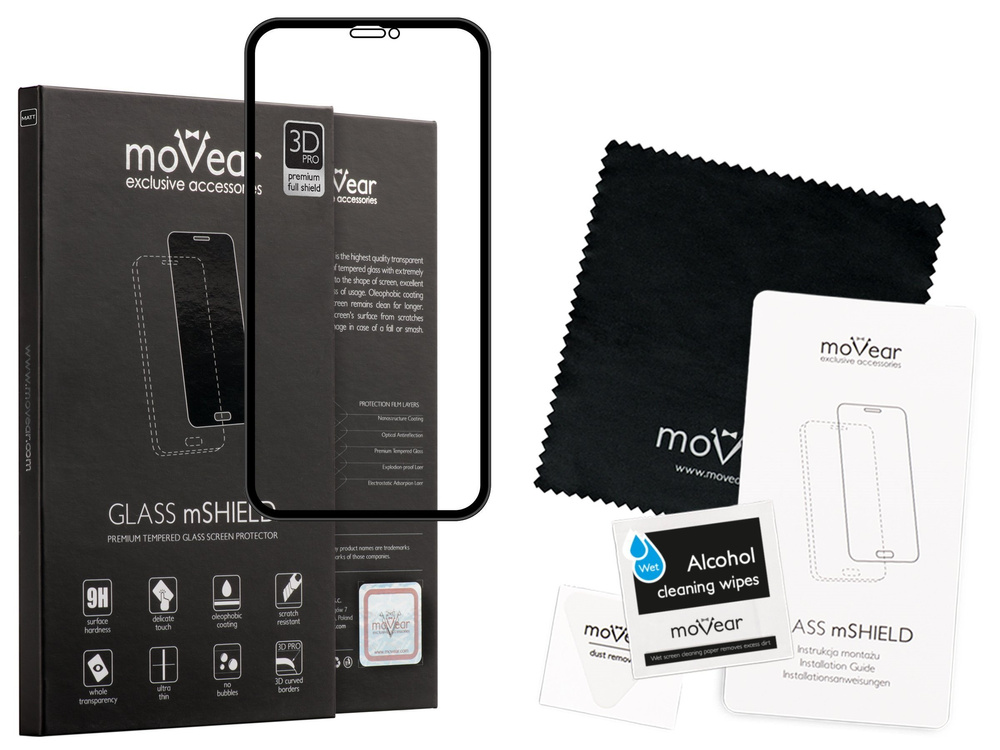 moVear GLASS mSHIELD 3D PRO MATT na iPhone Xr | Matowe Szkło Hartowane na Cały Ekran, Antyrefleksyjne, 9H