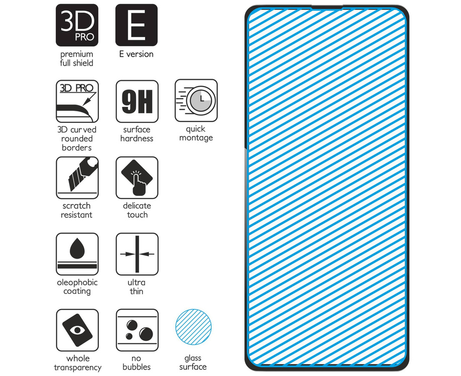moVear GLASS mSHIELD 3D PRO-E do Samsung Galaxy A71 (6.7") (kompatybilne z etui)