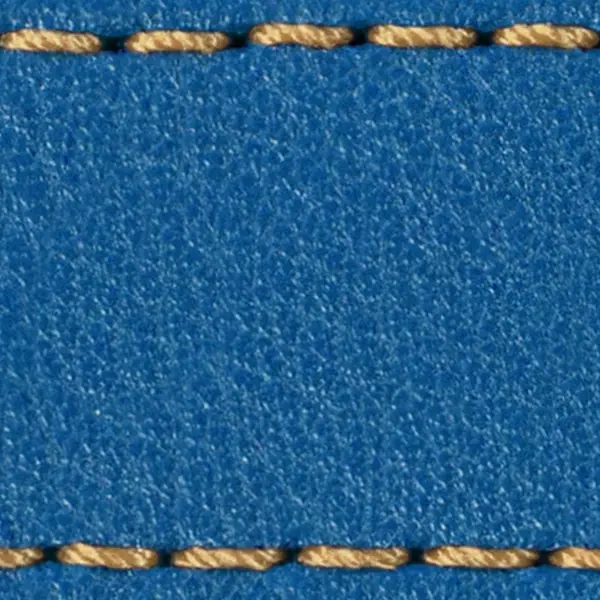 Pasek C1 23mm | Niebieski / Złota nić | Części skórzane bez klamry