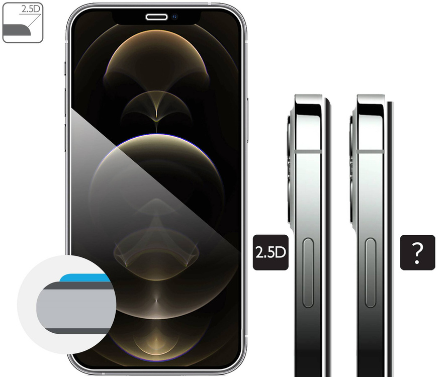 moVear GLASS mSHIELD 2.5D do Apple iPhone 12 Pro Max (6.7") (kompatybilne z etui)