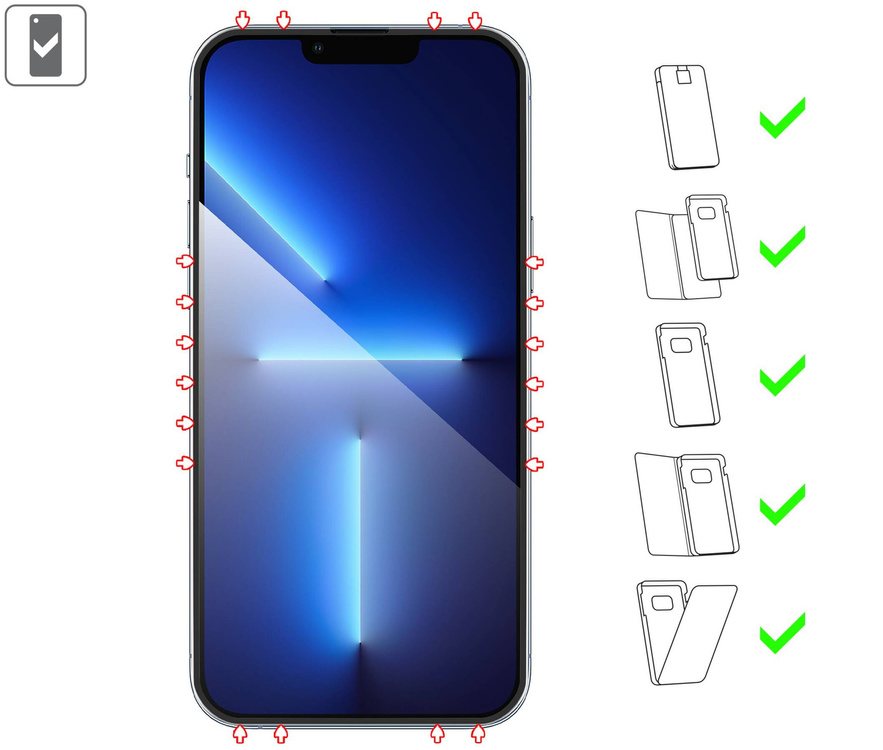 moVear GLASS mSHIELD 3D PRO-E do Apple iPhone 14 Plus / 13 Pro Max (6.7") (kompatybilne z etui)