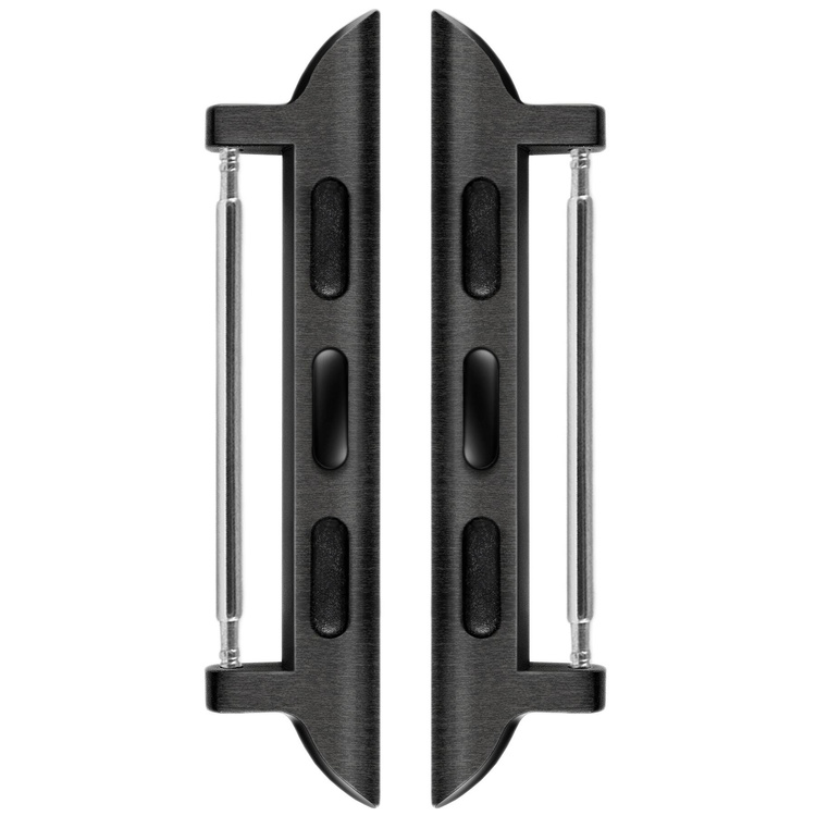 moVear | Adapter paska 22mm do Apple Watch 9/8/7/6/SE/5/4/3/2/1 (41/40/38mm) | Czarny Stal nierdzewna +PVD