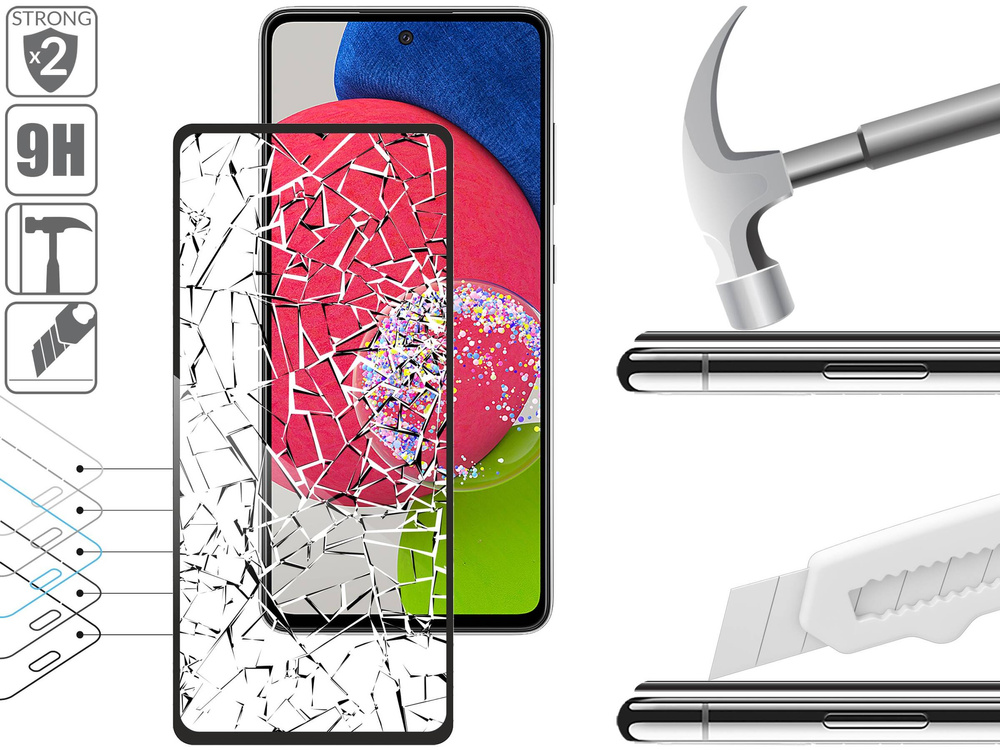 moVear GLASS mSHIELD 2.5D MAX do Samsung Galaxy A52s / A52 (6.5") (kompatybilne z etui)
