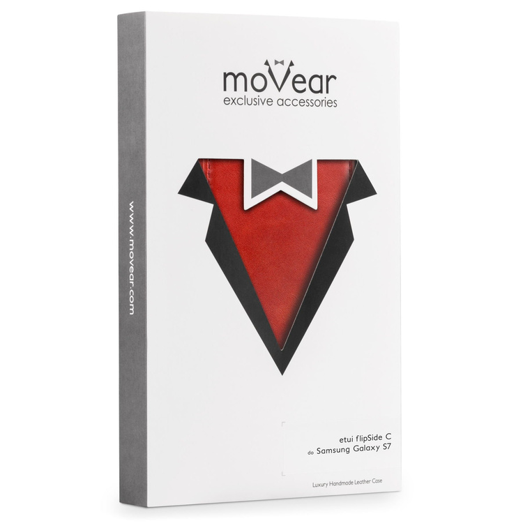 moVear flipSide C Skórzane Etui do Samsung Galaxy S6 | Skóra Vintage | Czerwony
