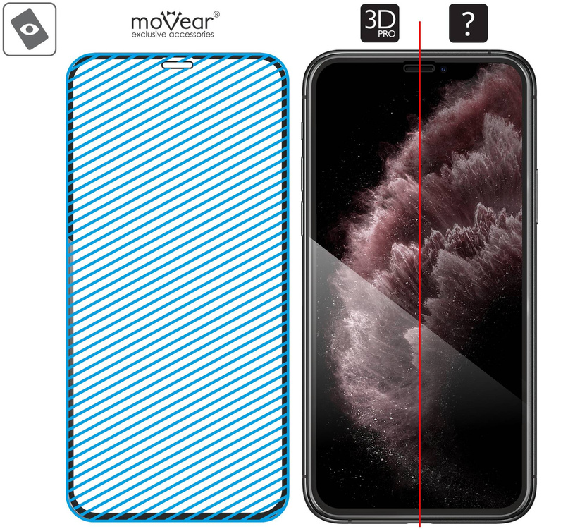 2 szt. | moVear GLASS mSHIELD 3D PRO do Apple iPhone 11 Pro Max / Xs MAX (6.5") (na cały ekran)