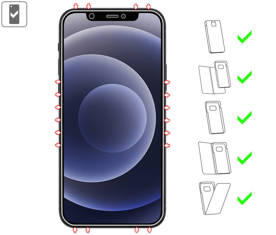 moVear GLASS mSHIELD 2.5D MATT do Apple iPhone 12 Pro / 12 (6.1") (Antyrefleksyjne, kompatybilne z etui)