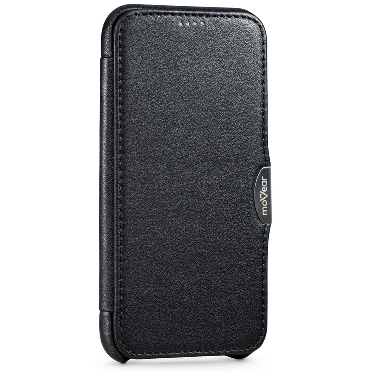 moVear flipSide C skórzane etui do Apple iPhone 11 (6.1") | Skóra naturalna gładka (Czarna)
