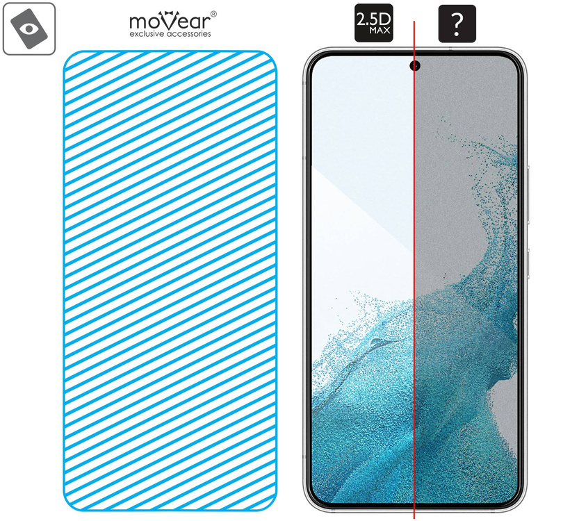 moVear GLASS mSHIELD 2.5D MAX do Samsung Galaxy S22 (6.1") (kompatybilne z etui)