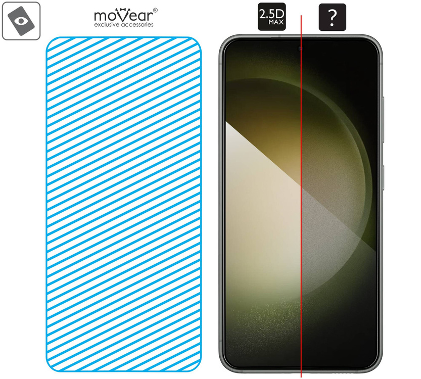 2 szt. | moVear GLASS mSHIELD 2.5D MAX do Samsung Galaxy S23+ (Plus) (6.6") (kompatybilne z etui)