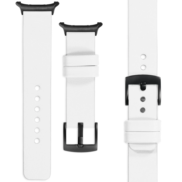 moVear Prestige S1 Skórzany pasek 24mm do Samsung Galaxy Watch Ultra | Biały [rozmiary XS-XXL i klamra do wyboru]