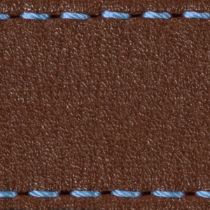 Pasek C1 22mm | Ciemnobrązowy / Błękitna nić | Części skórzane bez klamry