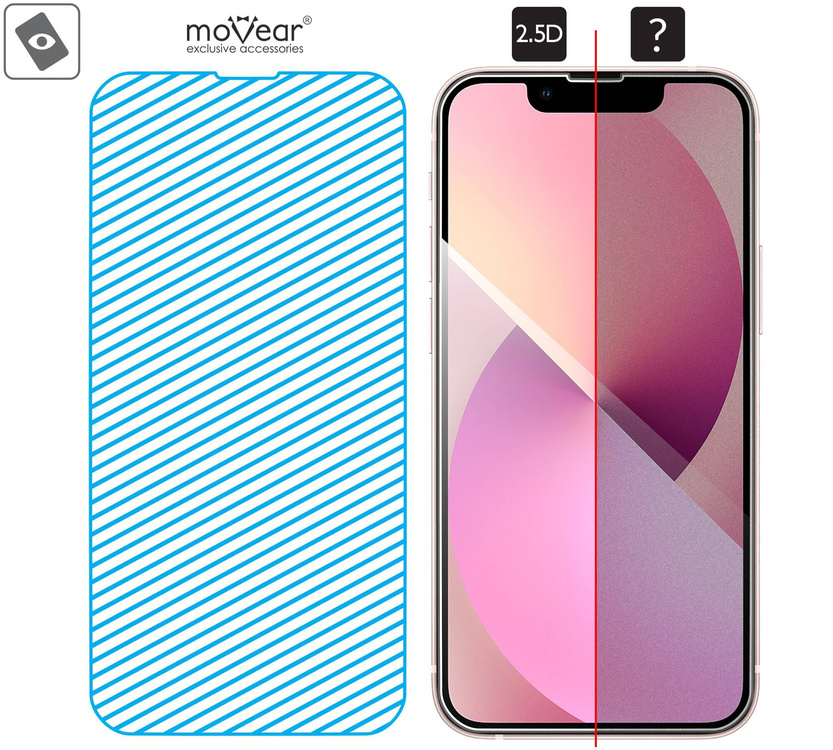 moVear GLASS mSHIELD 2.5D do Apple iPhone 13 Mini (5.4") (kompatybilne z etui)