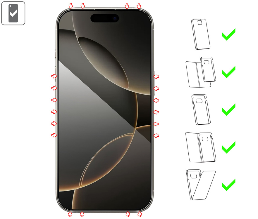 moVear mBOX GLASS mSHIELD 2.5D MAX privacy do Apple iPhone 17 Pro / 17 / 16 Pro (6.3") (Anty spy, z Aplikatorem)