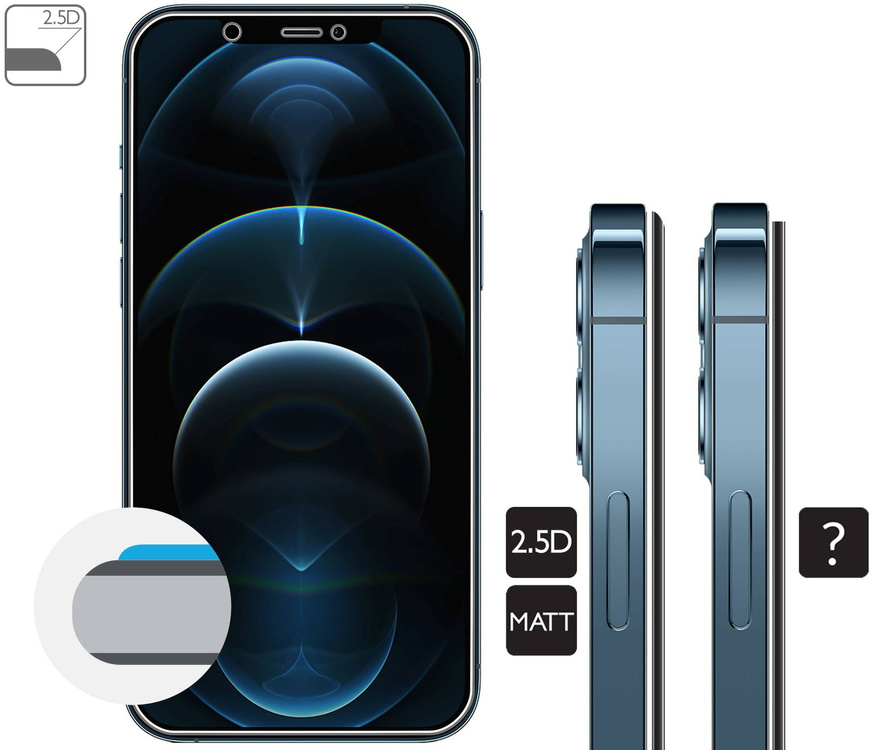 2 szt. | moVear GLASS mSHIELD 2.5D MATT do Apple iPhone 12 Pro Max (6.7") (Antyrefleksyjne, kompatybilne z etui)