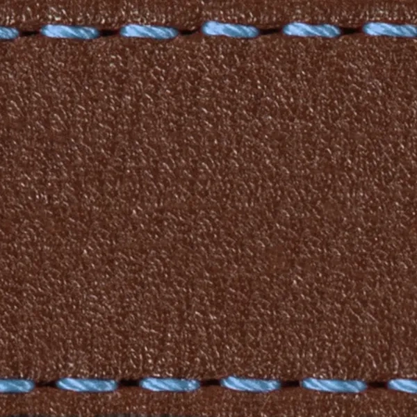 Podkładka W1 do paska 26mm | Ciemnobrązowy / Błękitna nić