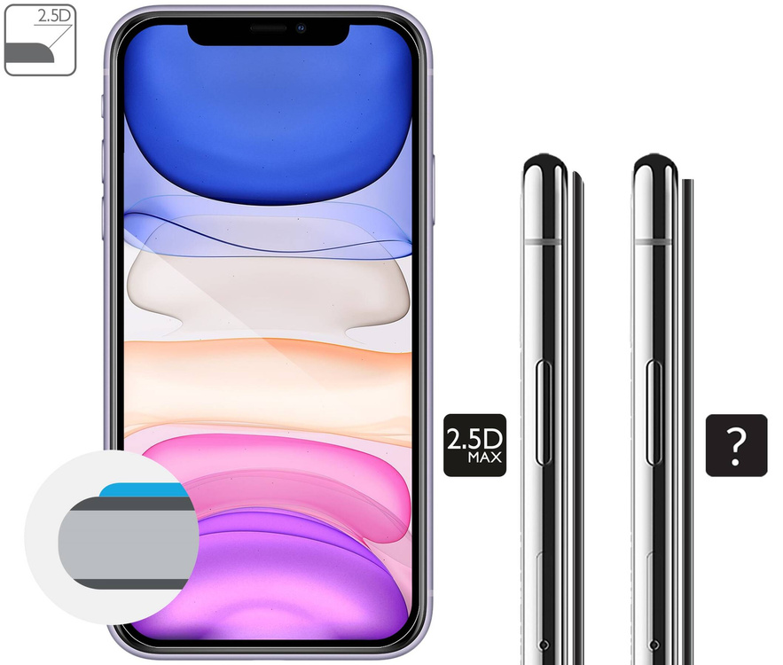 moVear GLASS mSHIELD 2.5D MAX do Apple iPhone 11 / Xr (6.1") (kompatybilne z etui)