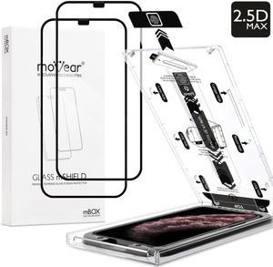 2 szt. | moVear mBOX GLASS mSHIELD 2.5D MAX do Apple iPhone 11 Pro Max / Xs MAX (6.5") (łatwy montaż)