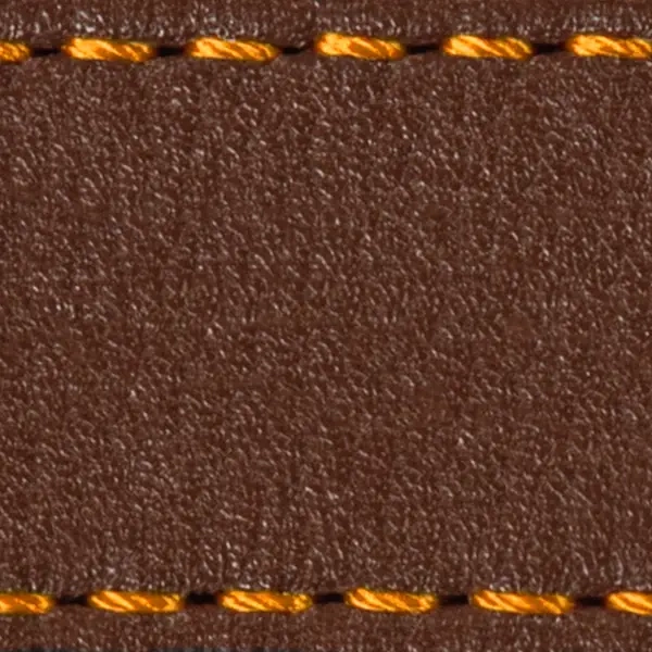 Pasek C1 23mm | Ciemnobrązowy / Pomarańczowa nić | Części skórzane bez klamry