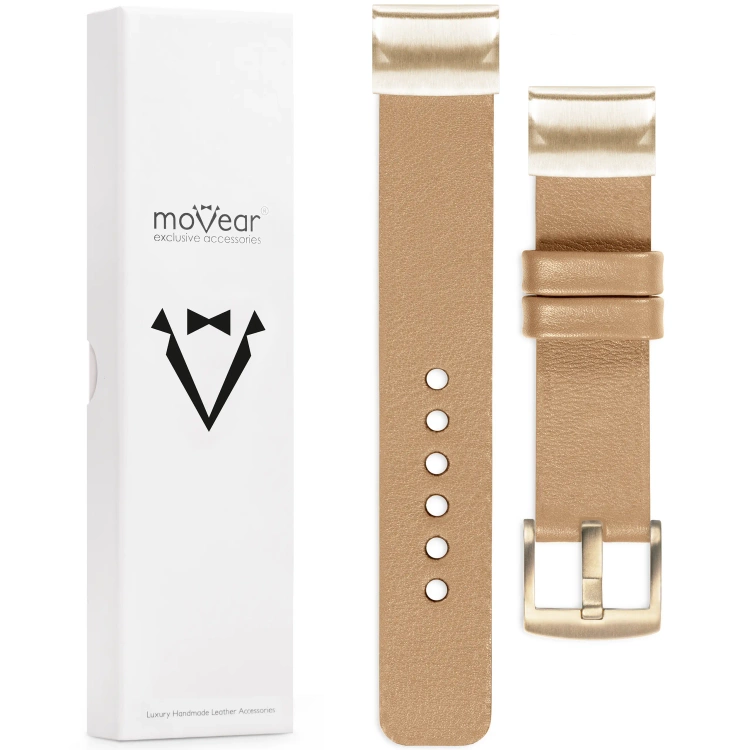 moVear Prestige S1 Skórzany pasek do Garmin QuickFit 20mm (Fenix / Instinct - 43/42/40mm) | Cappuccino [rozmiary XS-XXL i klamra do wyboru]