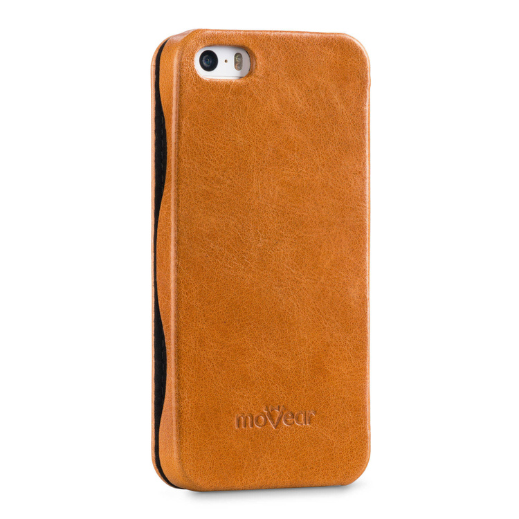 moVear flipSide C Skórzane Etui do Apple iPhone SE / 5s / 5 | Skóra Vintage | Jasnobrązowy