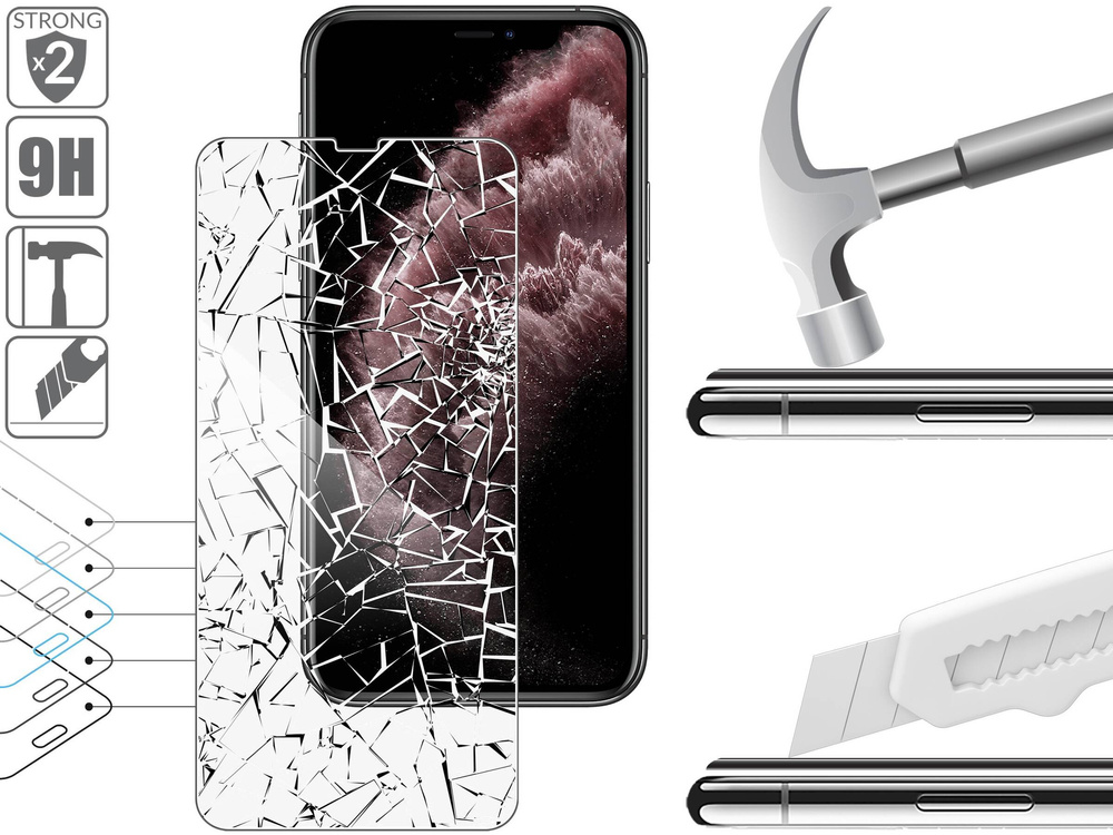 2 szt. | moVear GLASS mSHIELD 2.5D do Apple iPhone 11 Pro Max / Xs MAX (6.5") (kompatybilne z etui)