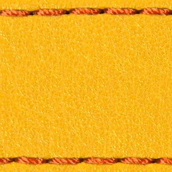 Pasek C1 23mm | Żółty / Ciemnopomarańczowa nić | Części skórzane bez klamry