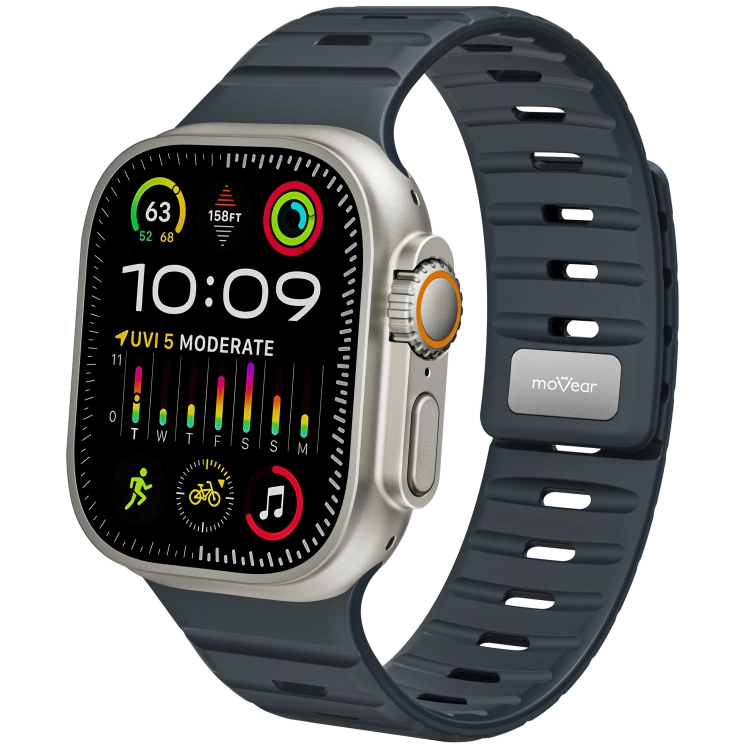 Pasek silikonowy SIL M1 do Apple Watch 10 / 9 / 8 / 7 / 6 / 5 / 4 / SE (46/45/44mm) & Ultra (49mm) | Czarny