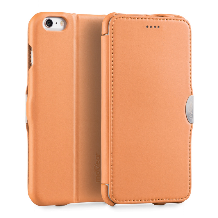 moVear flipSide C skórzane etui do Apple iPhone 6 Plus / 6s Plus (5.5") | Skóra naturalna gładka (Cappuccino)