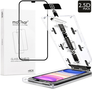moVear mBOX GLASS mSHIELD 2.5D MAX do Apple iPhone 11 / Xr (6.1") (łatwy montaż)