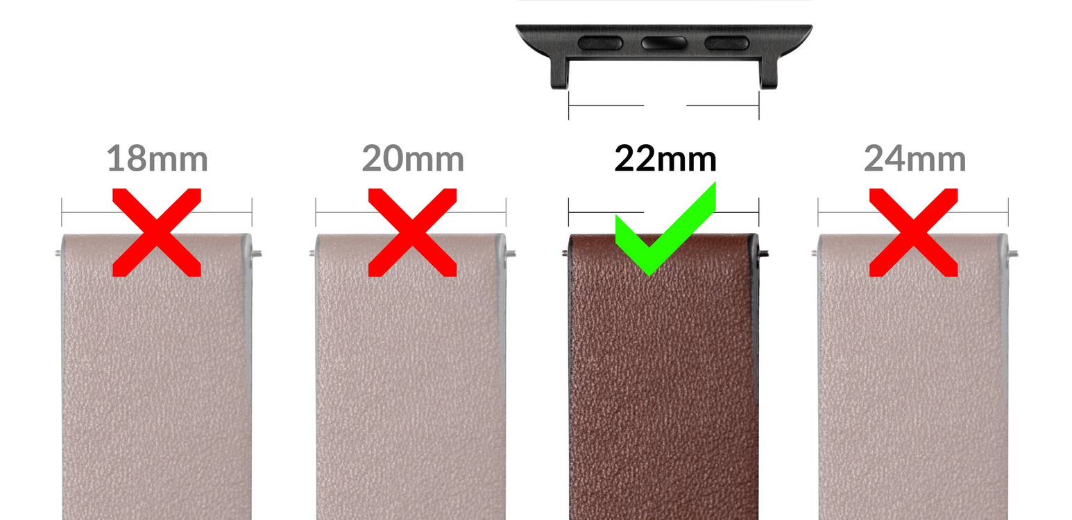 moVear | Adapter paska 22mm do Apple Watch 9/8/7/6/SE/5/4/3/2/1 (41/40/38mm) | Czarny Stal nierdzewna +PVD