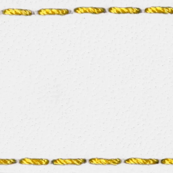 Podkładka W1 do paska 26mm | Biały / Żółta nić
