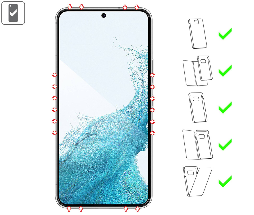 moVear GLASS mSHIELD 2.5D MAX do Samsung Galaxy S22 (6.1") (kompatybilne z etui)
