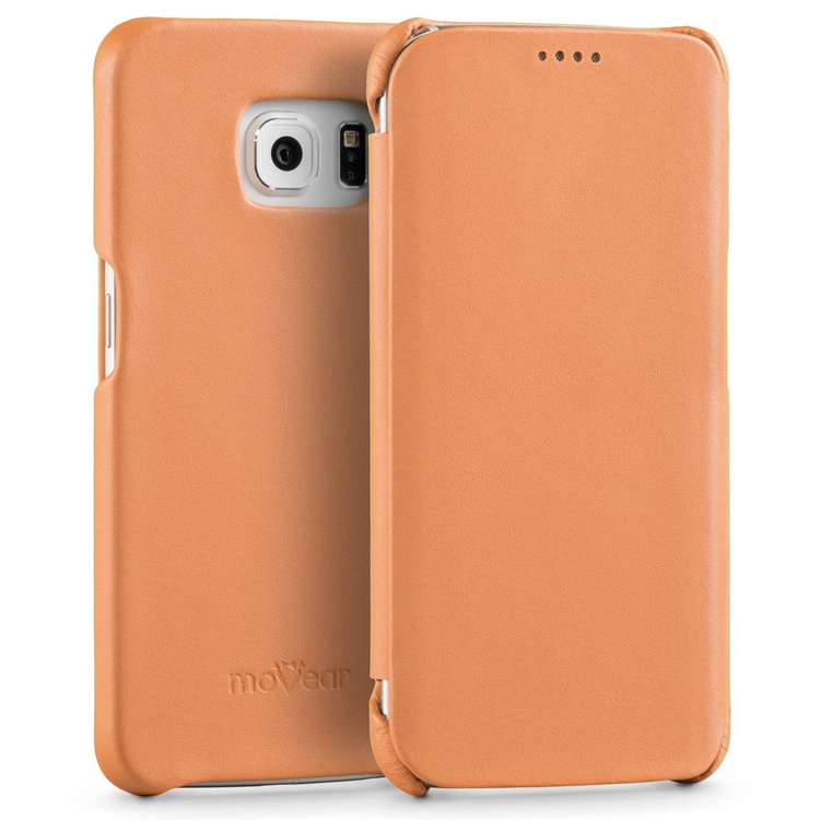 moVear flipSide S skórzane etui do Samsung Galaxy S6 edge (0) | Skóra naturalna gładka (Cappuccino)