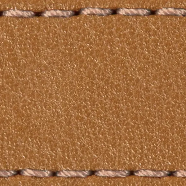 Pasek C1 23mm | Jasnobrązowy / Różowo złota nić | Części skórzane bez klamry