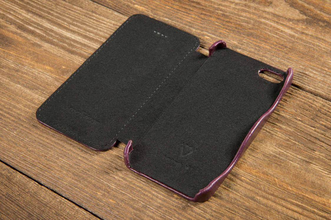 moVear flipSide C Skórzane Etui do Apple iPhone SE / 5s / 5 | Skóra Vintage | Fioletowy