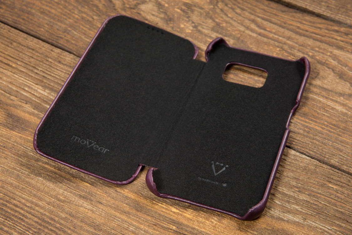 
                    moVear flipSide S Skórzane Etui do Samsung Galaxy S6 edge | Skóra Vintage | Fioletowy
