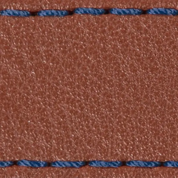 Pasek C1 22mm | Brązowy / Granantowa nić | Części skórzane bez klamry