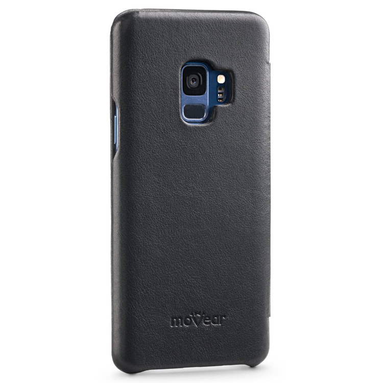 moVear flipSide S skórzane etui do Samsung Galaxy S9 (5.8") | Skóra naturalna nappa (Czarna)
