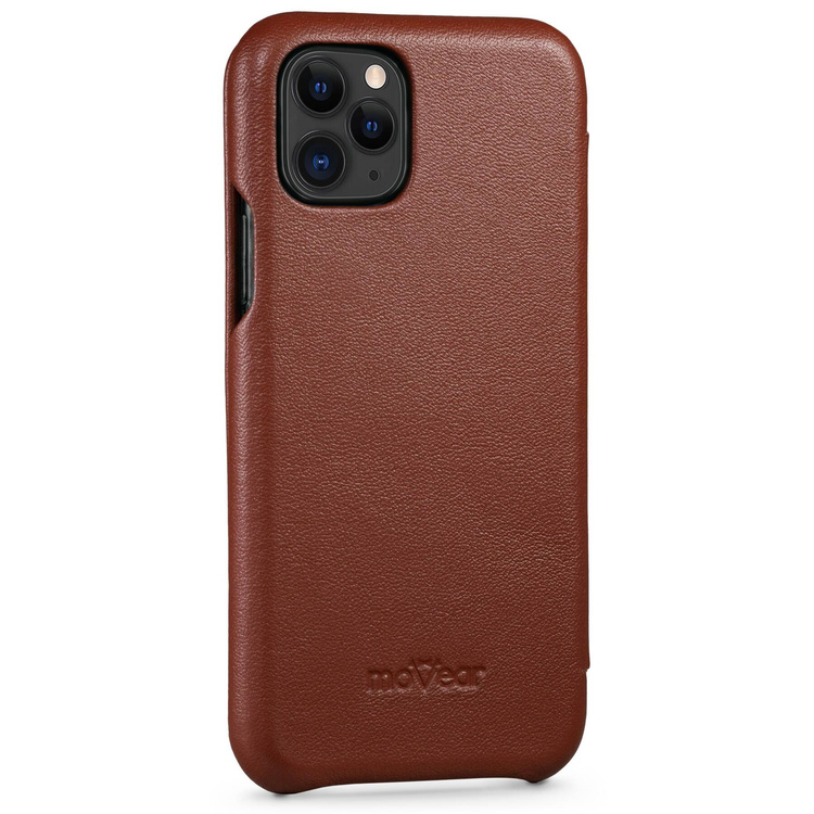moVear flipSide S skórzane etui do Apple iPhone 11 Pro (5.8") | Skóra naturalna nappa (Brązowa)