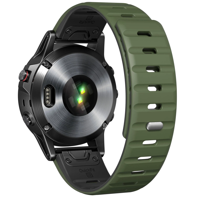 Pasek silikonowy SIL M1 do Garmin QuickFit 26mm (Fenix / Epix / Quatix / Tactix / Enduro - 51mm) Khaki - moVear