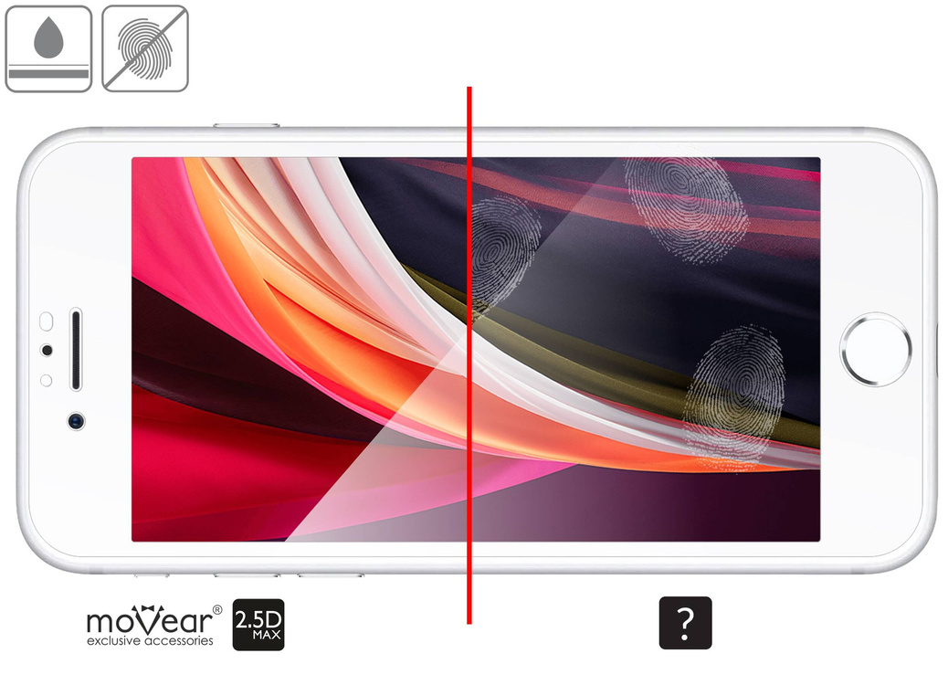moVear GLASS mSHIELD 2.5D MAX do Apple iPhone 6 Plus / 6s Plus (5.5") (kompatybilne z etui)
