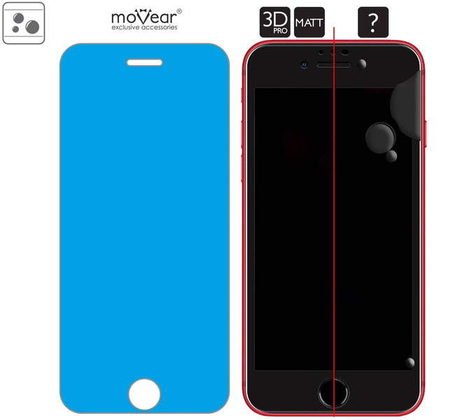 2 szt. | moVear GLASS mSHIELD 3D PRO MATT do Apple iPhone 6s / 6 (4.7") | (Antyrefleksyjne)