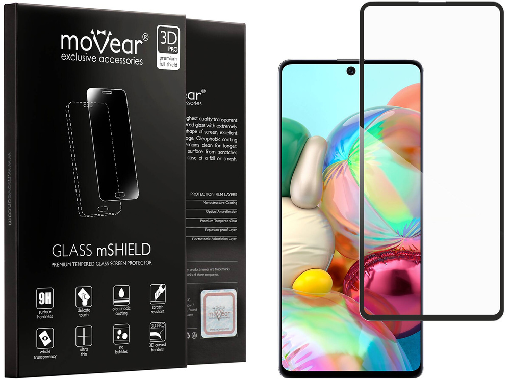 moVear GLASS mSHIELD 3D PRO-E do Samsung Galaxy A71 (6.7") (kompatybilne z etui)