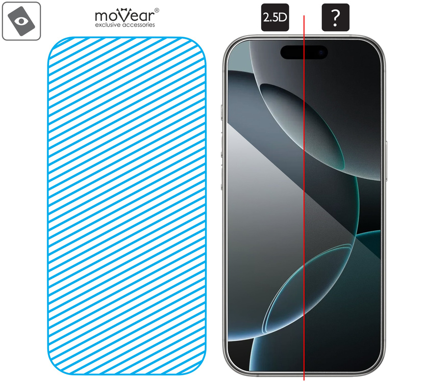 moVear mBOX GLASS mSHIELD 2.5D do Apple iPhone 17 Pro Max / 16 Pro Max (6.9") (łatwy montaż)