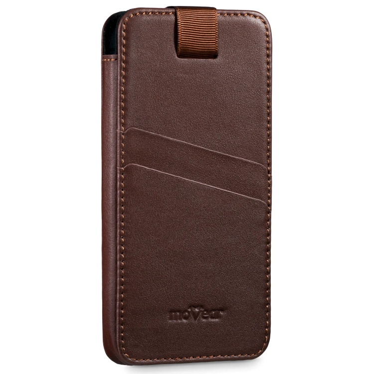 moVear pocketCase C+ skórzana wsuwka do Apple iPhone Air / 16/15/14 Plus, 13/12/11 Pro MAX, Xs MAX / 11 / XR / 8/7/6 Plus | Skóra naturalna nappa (Ciemnobrązowa)