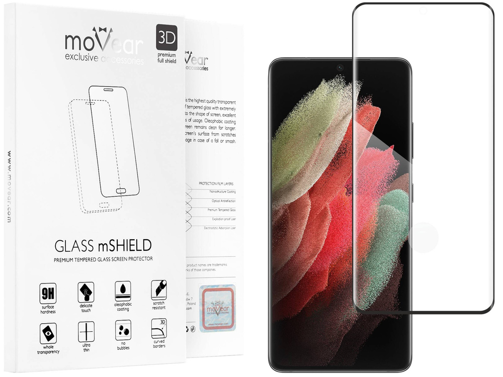 moVear GLASS mSHIELD 3D do Samsung Galaxy S21 Ultra (6.8") (na cały ekran)