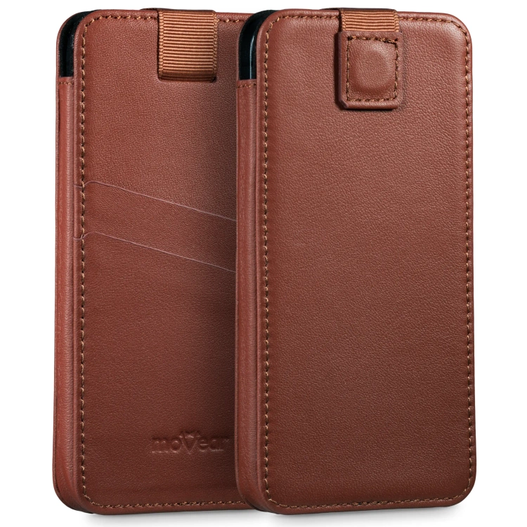 moVear pocketCase C+ skórzana wsuwka do Apple iPhone Air / 16/15/14 Plus, 13/12/11 Pro MAX, Xs MAX / 11 / XR / 8/7/6 Plus | Skóra naturalna nappa (Brązowa)